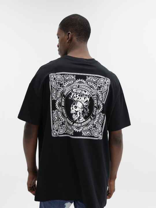 Massimo M111 T-Shirt Signature Logo Oversized Black