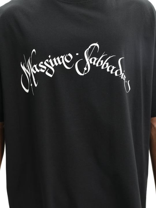 Massimo M111 T-Shirt Signature Logo Oversized Black