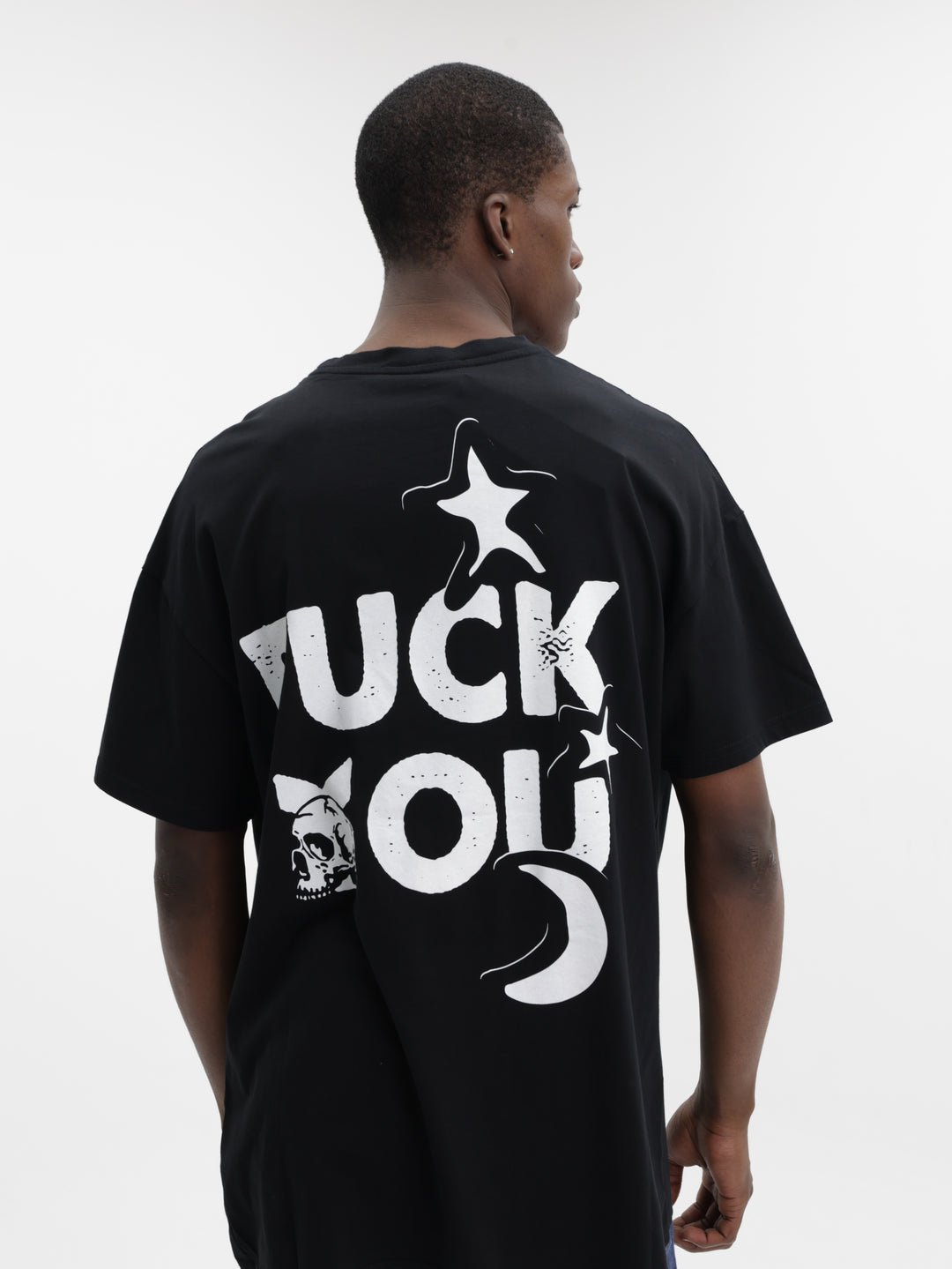 Massimo M111 T-Shirt Mushroom Skulls Oversized Black