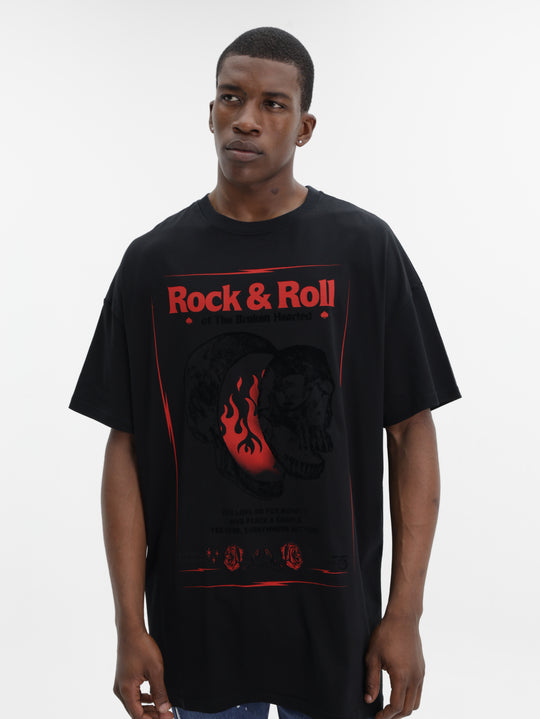 Massimo M111 T-Shirt Rock & Roll Oversized Black