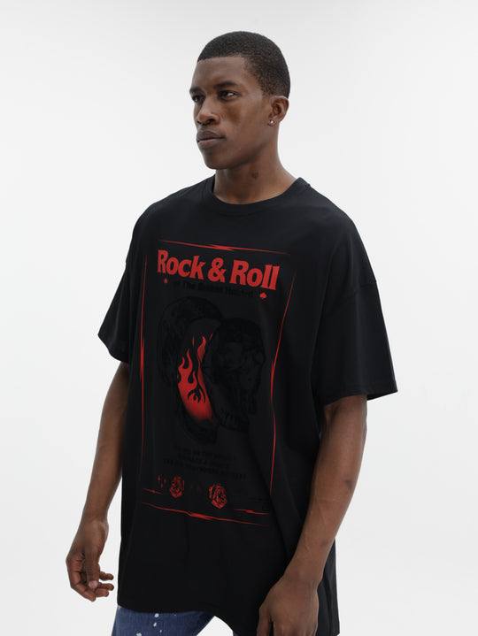 Massimo M111 T-Shirt Rock & Roll Oversized Black
