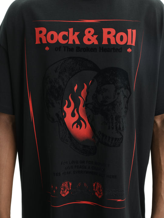 Massimo M111 T-Shirt Rock & Roll Oversized Black