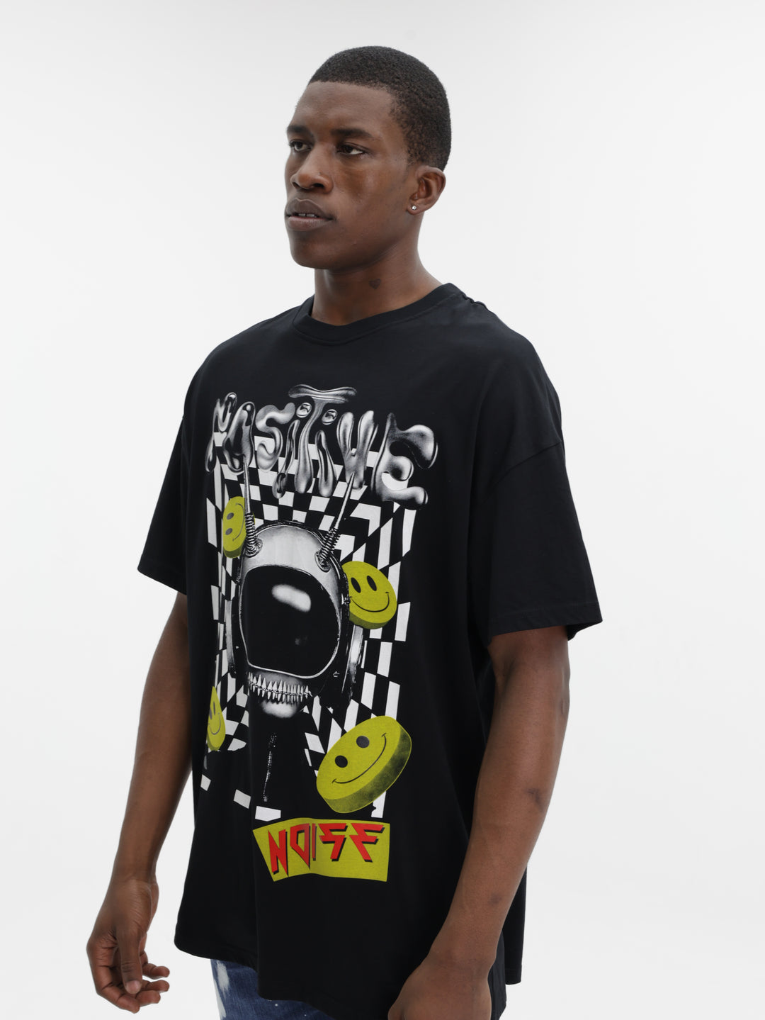 Massimo M111 T-Shirt Graphic Print Noise Oversized Black