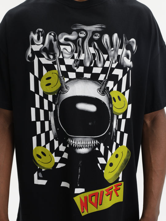 Massimo M111 T-Shirt Graphic Print Noise Oversized Black