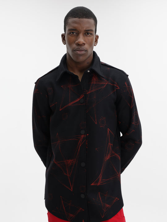 Massimo Shirt Galaxy Black-Red