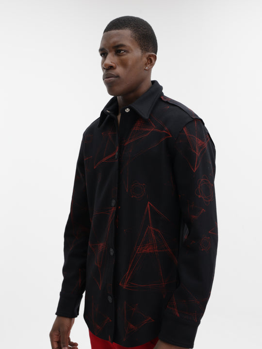 Massimo Shirt Galaxy Black-Red