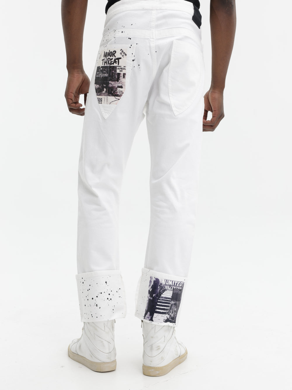 Massimo Sabbadin Denim Pants Ripped White