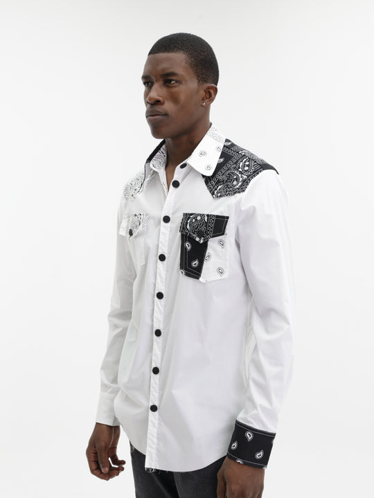 Massimo Shirt Paisley Prints Black-White