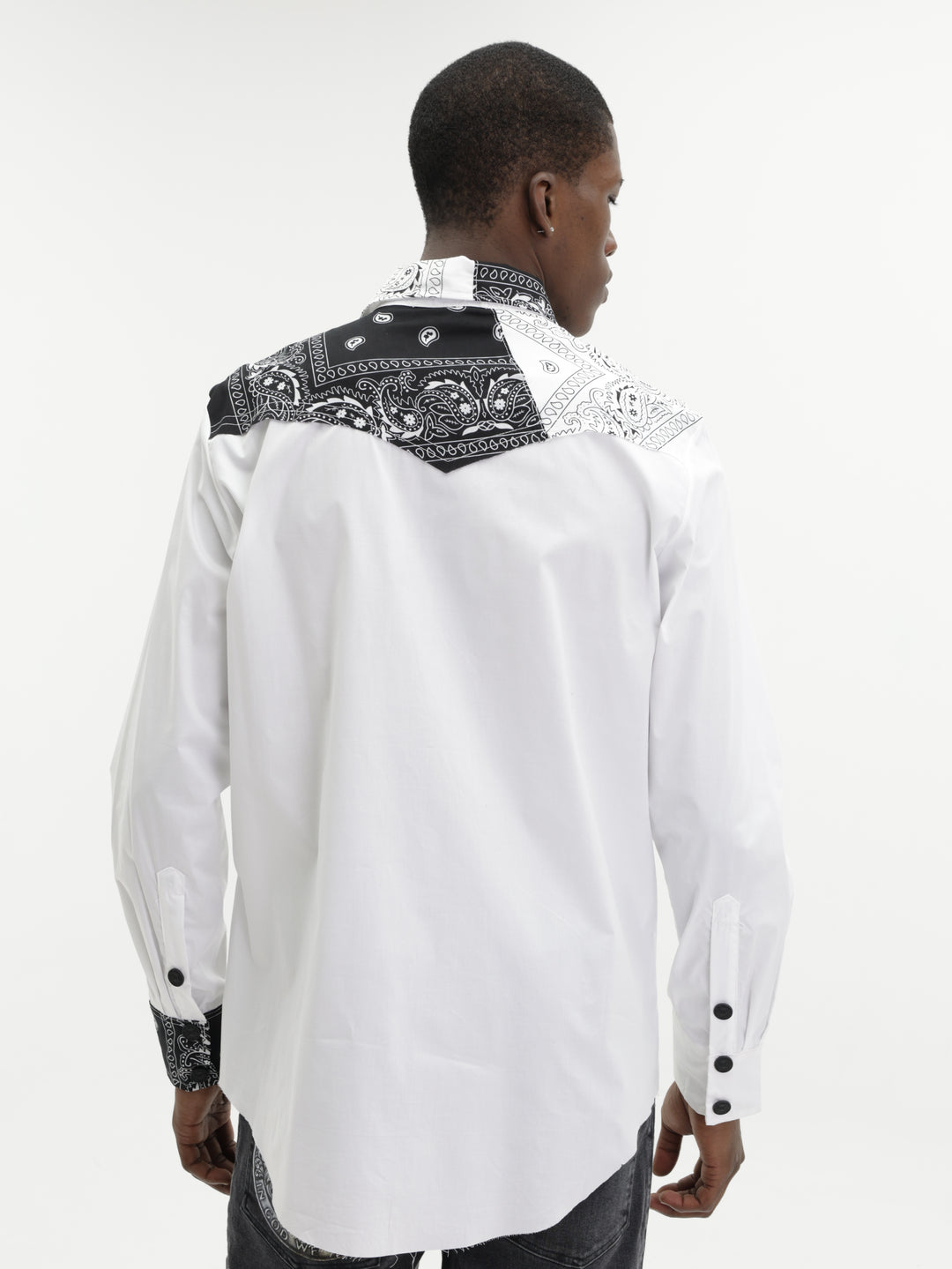 Massimo Shirt Paisley Prints Black-White