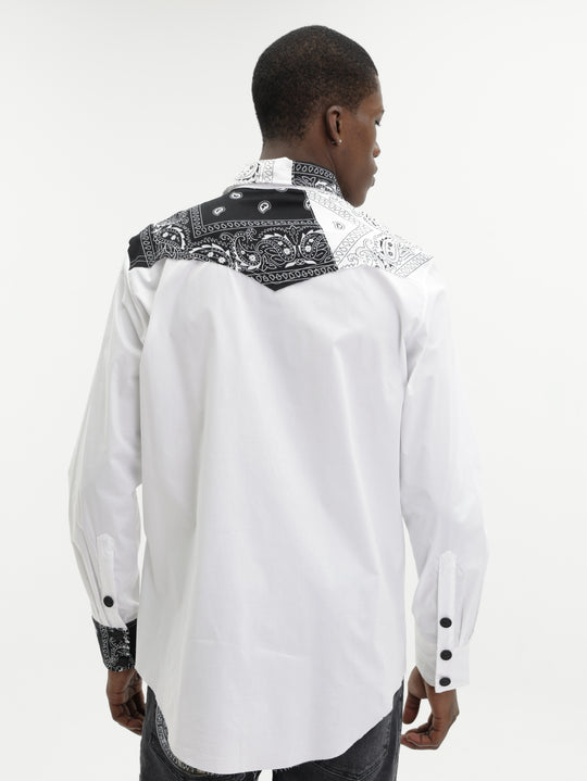 Massimo Shirt Paisley Prints Black-White