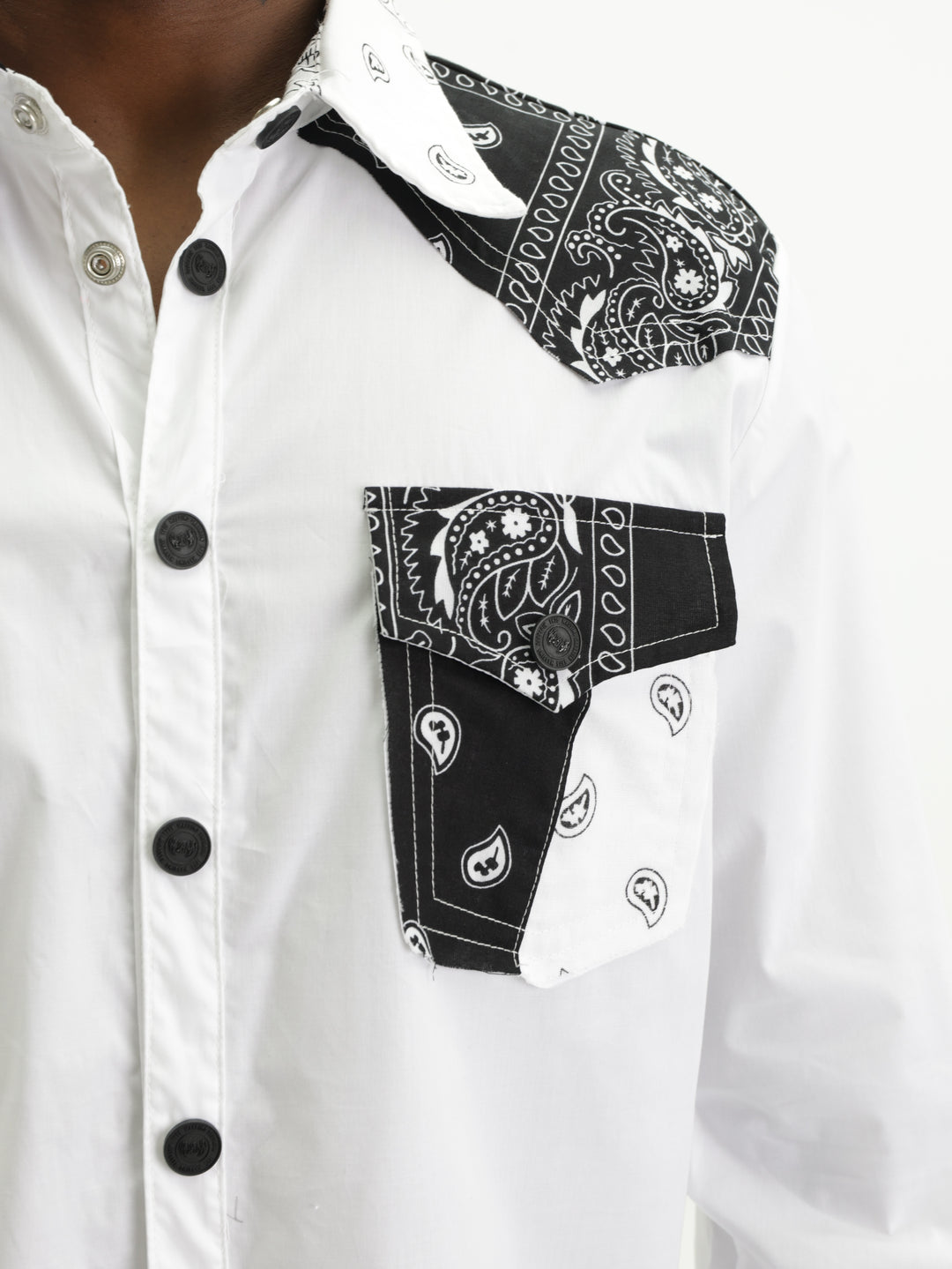 Massimo Shirt Paisley Prints Black-White