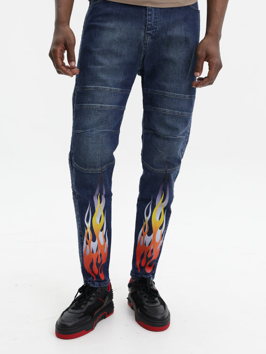 Massimo Jeans Flames Blue