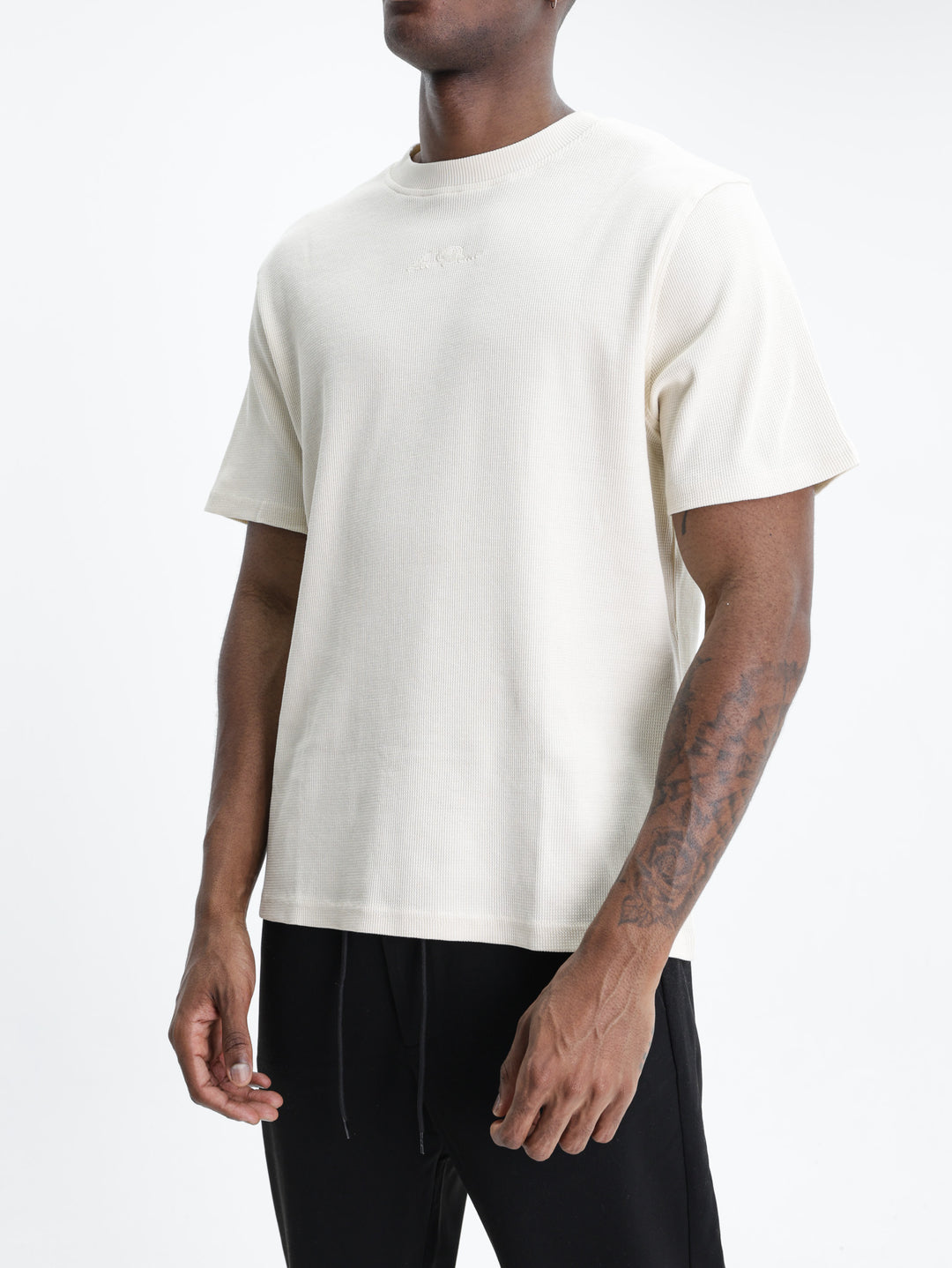 Les Deux T-Shirt Signature Waffle Ivory