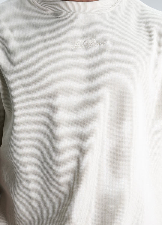 Les Deux T-Shirt Signature Waffle Ivory
