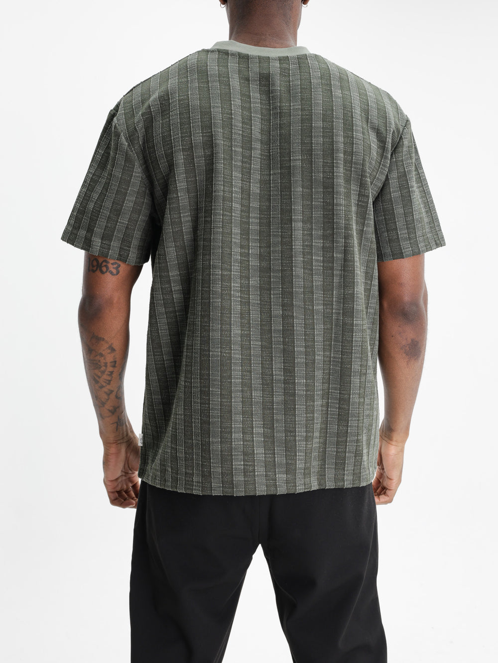 Les Deux Shirt Stripe Jacquard Rosin Green