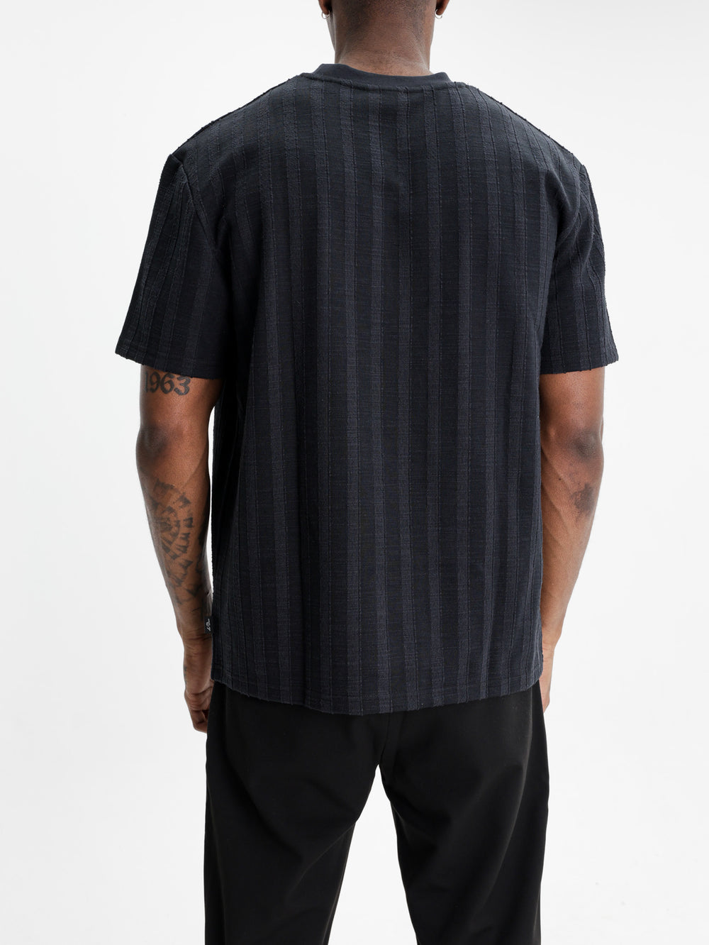 Les Deux Shirt Stripe Jacquard Black