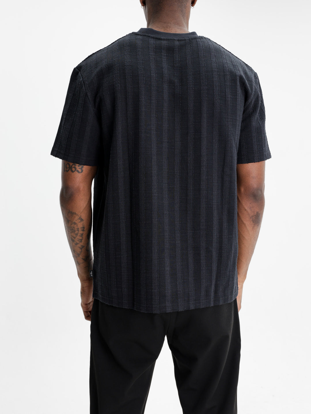 Les Deux Shirt Stripe Jacquard Black