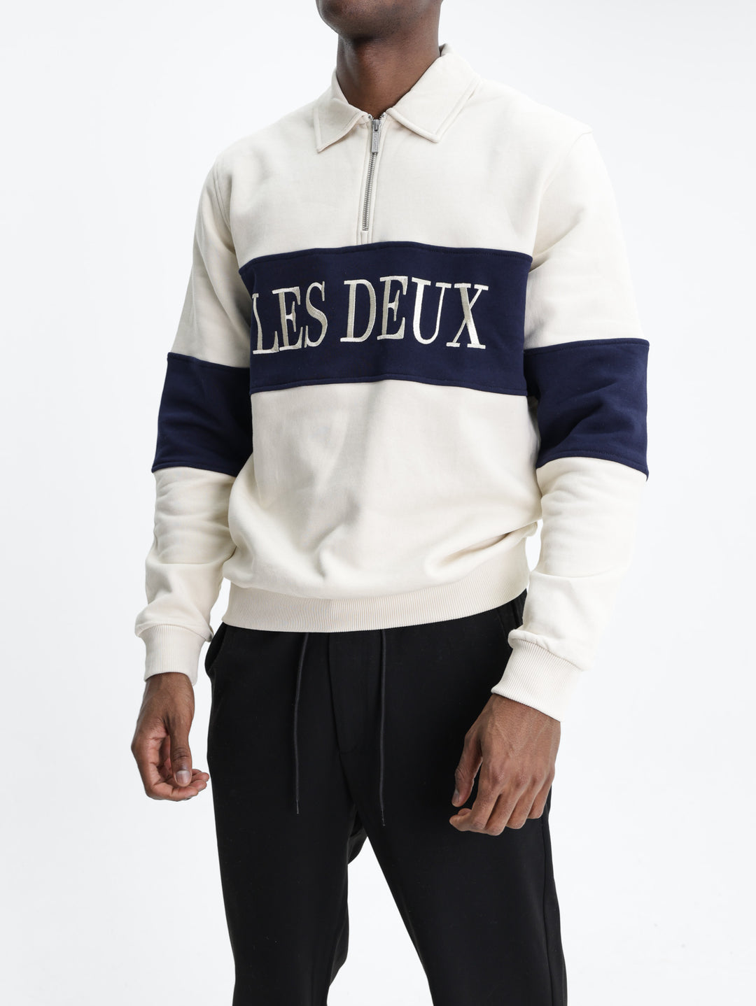 Les Deux Sweatshirt Zipper Rugby Ivory