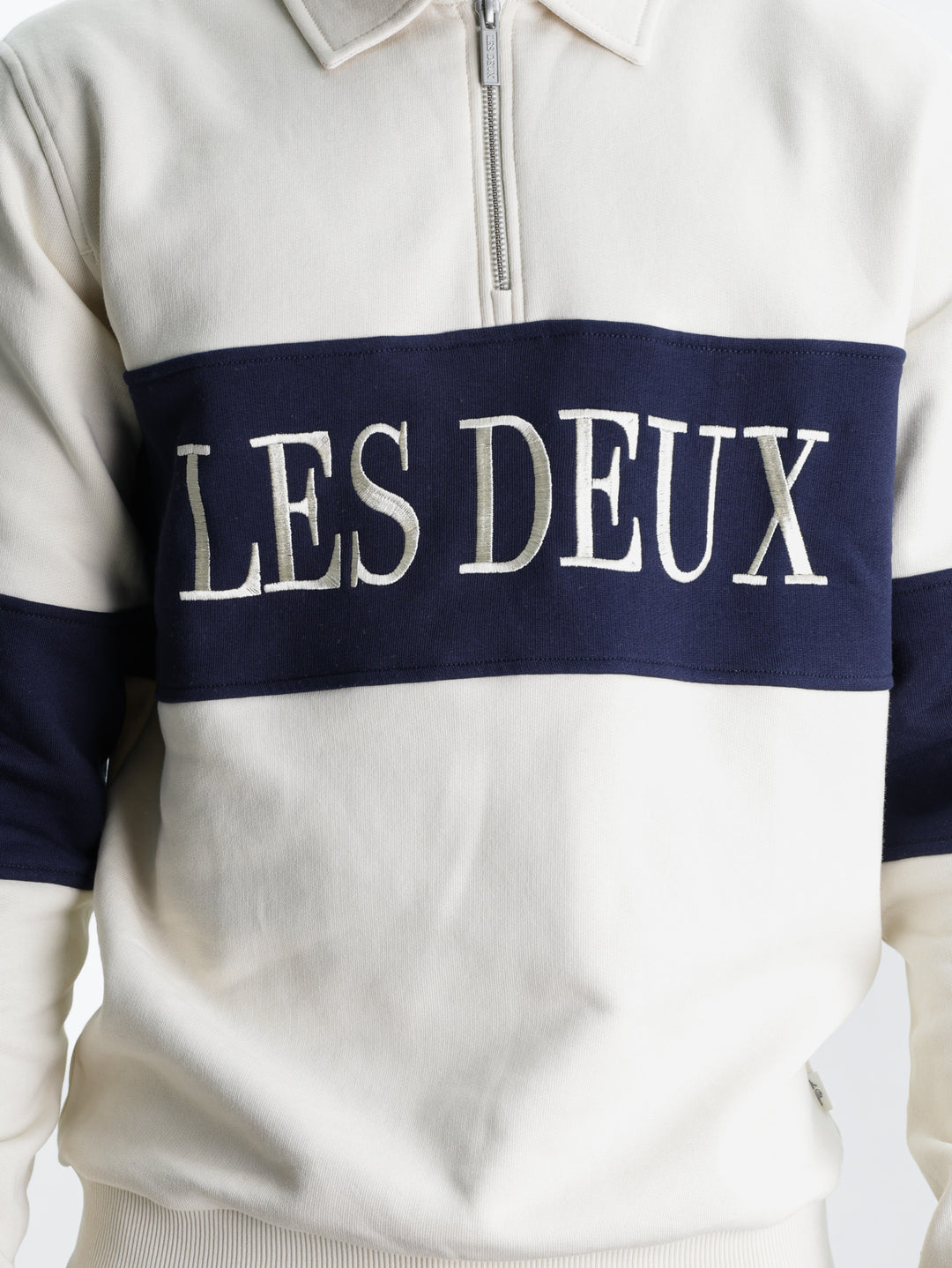Les Deux Sweatshirt Zipper Rugby Ivory