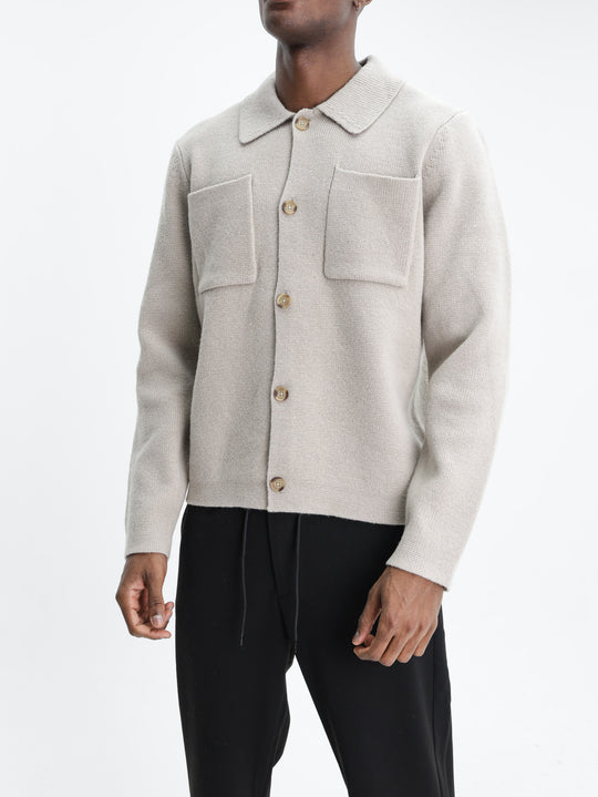 Les Deux Overshirt Milano Knit Light Sand