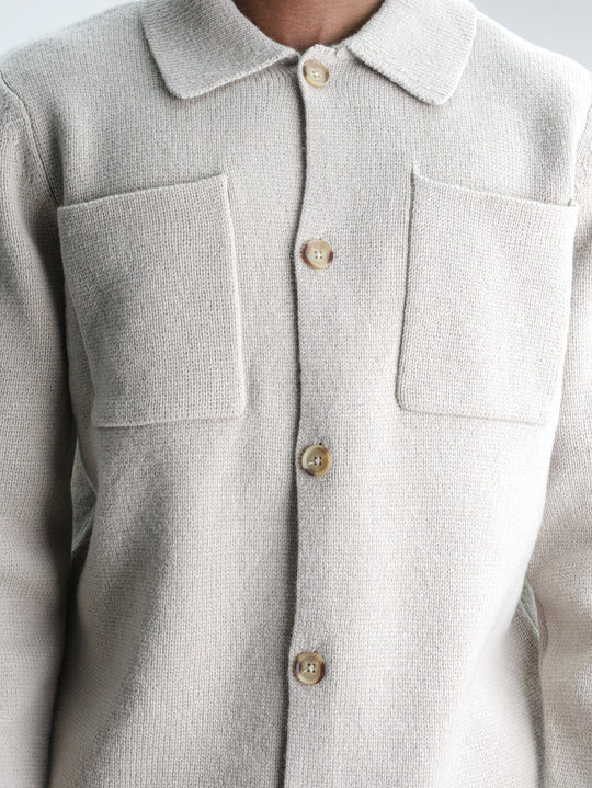 Les Deux Overshirt Milano Knit Light Sand
