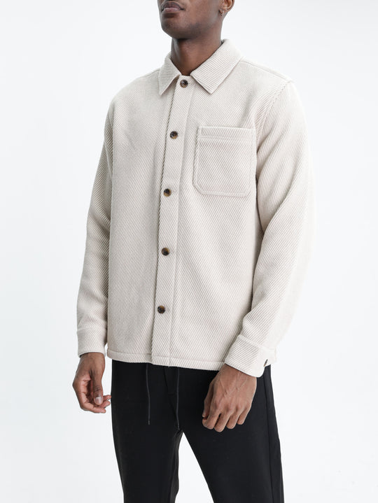 Les Deux Overshirt Twill Wool Ivory