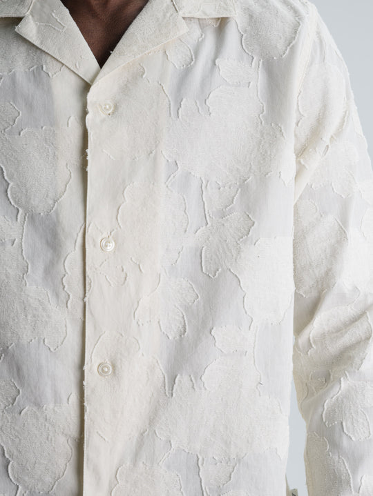 Les Deux Shirt Flower Jacquard Light Ivory