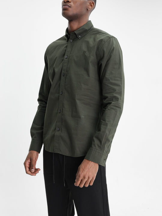 Les Deux Shirt Light Oxford Rosin Green
