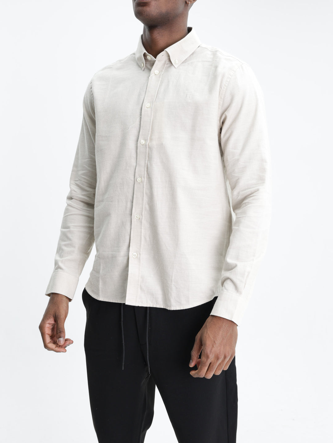 Les Deux Shirt Soft Flannel Oyster Gray White