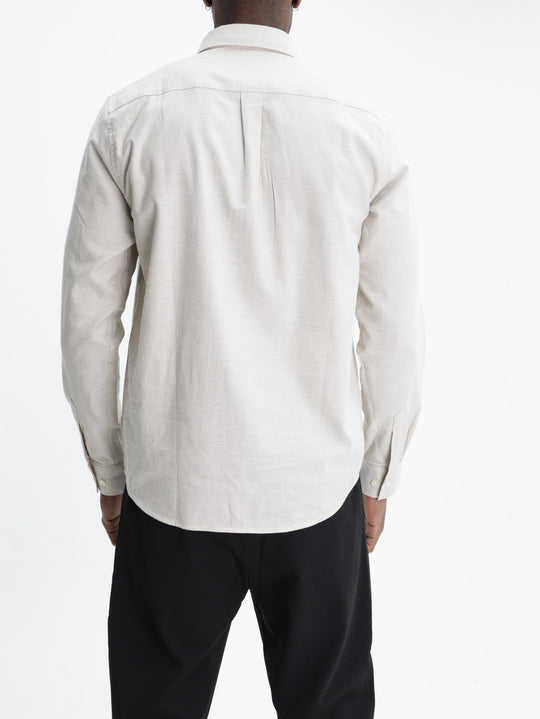 Les Deux Shirt Soft Flannel Oyster Gray White