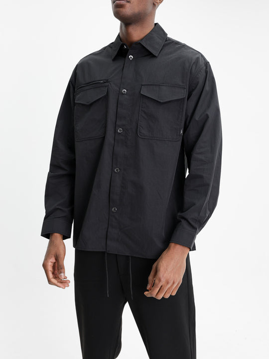 Les Deux Overshirt Ripstop Black