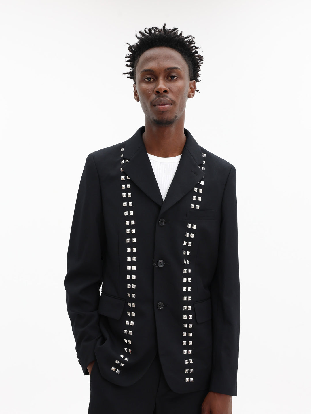 Comme Des Garcons Jacket Studded Blazer Black