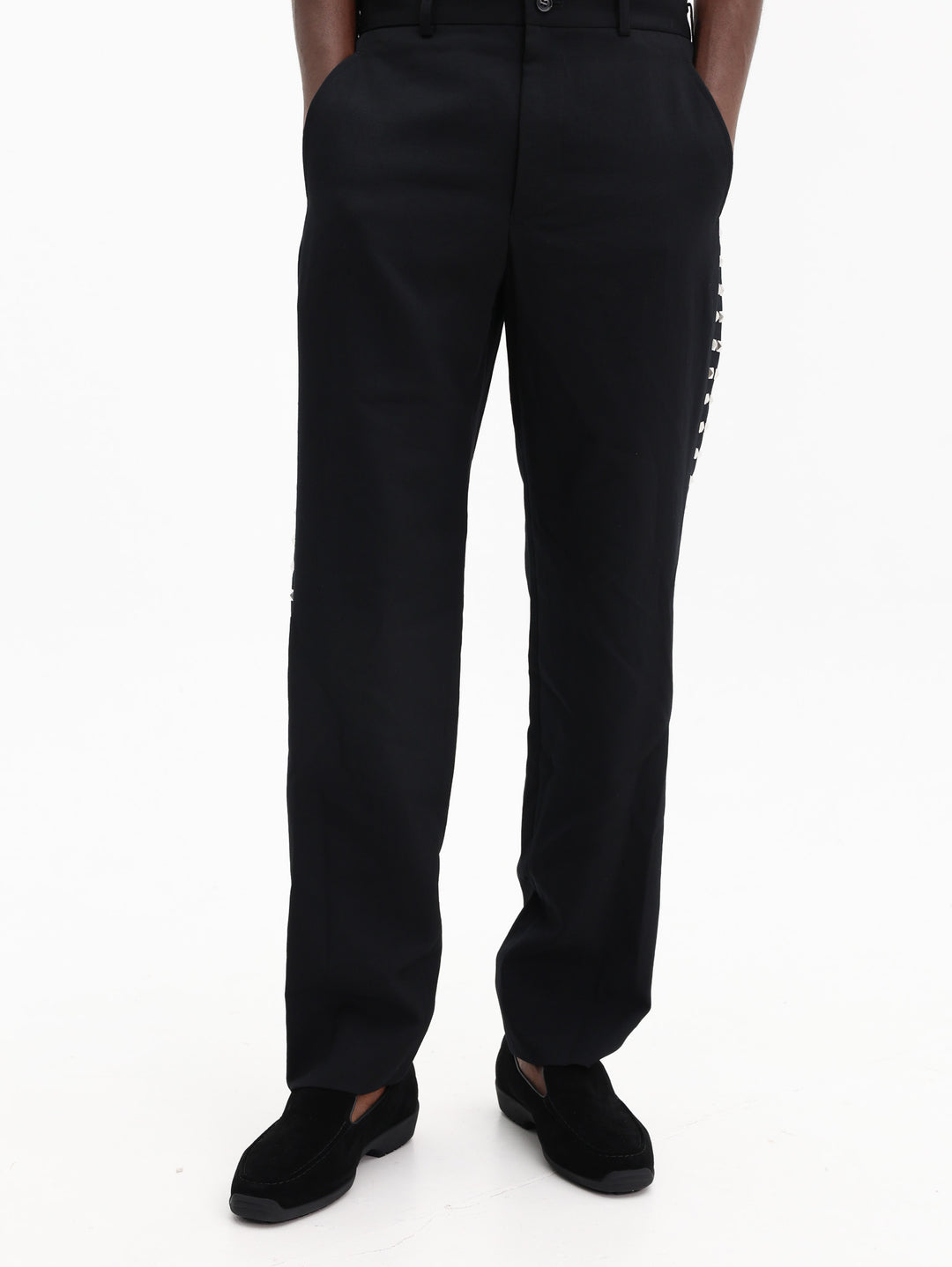 Comme Des Garcons Pants Studded Tapered Leg Black