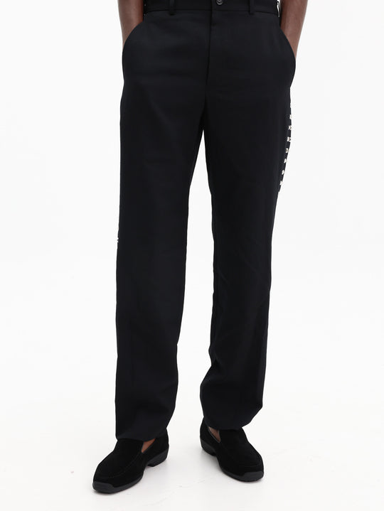 Comme Des Garcons Pants Studded Tapered Leg Black