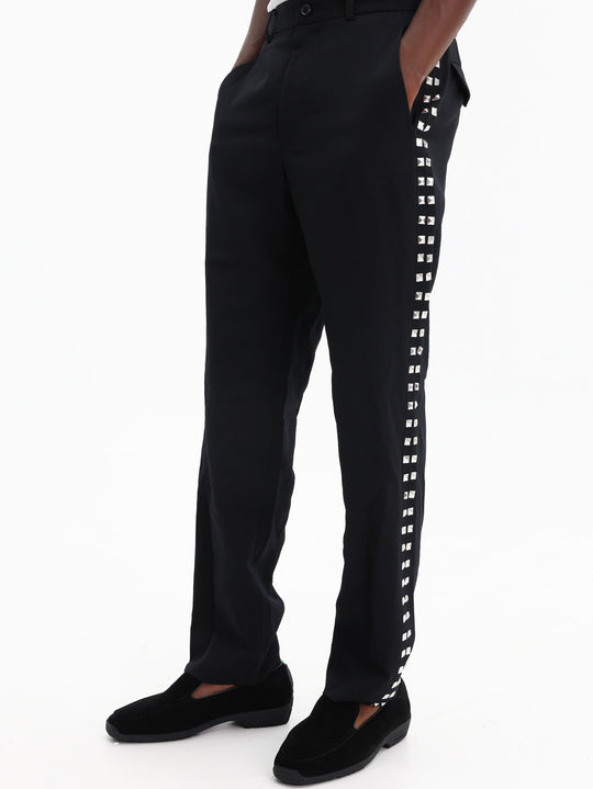 Comme Des Garcons Pants Studded Tapered Leg Black