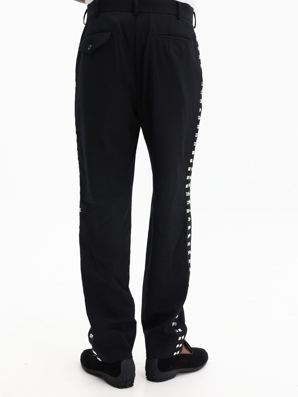 Comme Des Garcons Pants Studded Tapered Leg Black