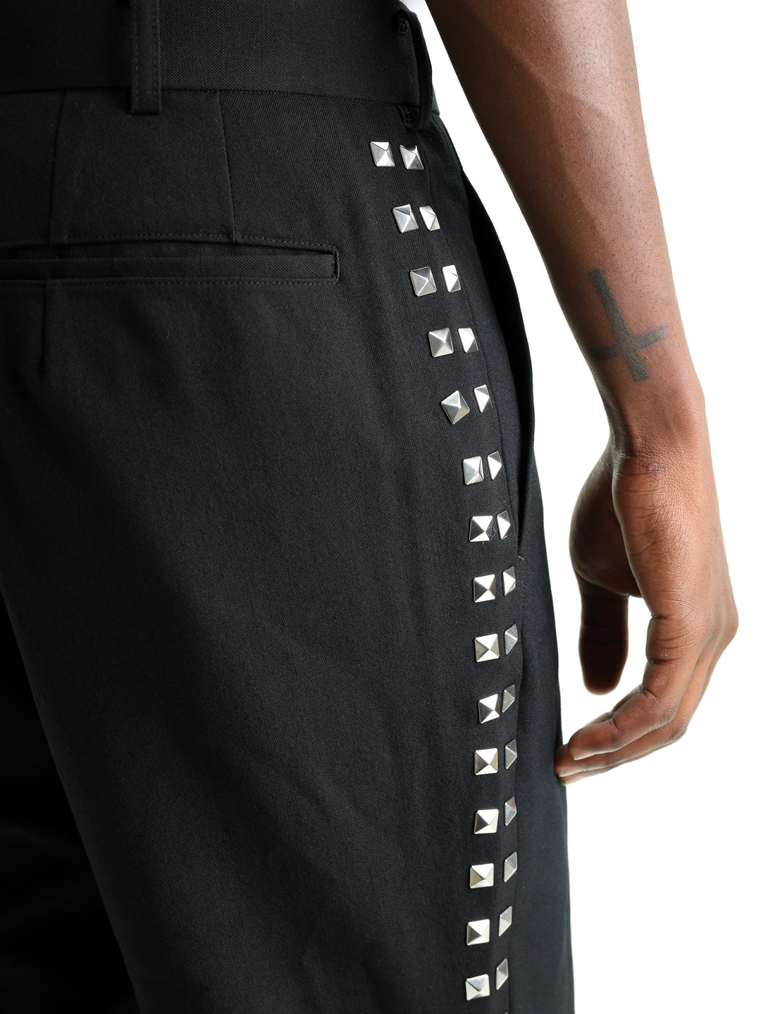Comme Des Garcons Pants Studded Tapered Leg Black