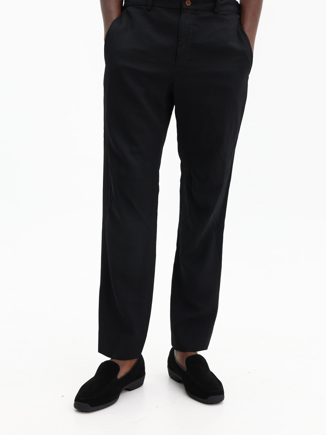 Comme Des Garcons Pants Zip Button  Black