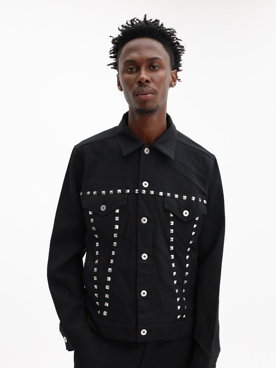 Comme Des Garcons Jacket Studded Trucker Black