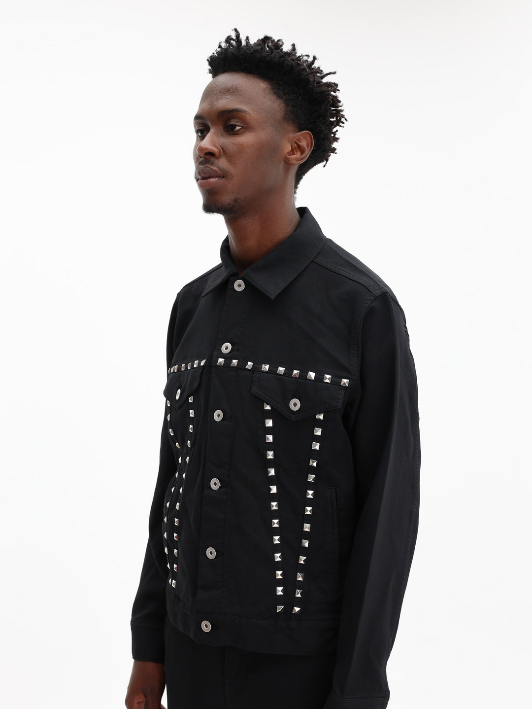 Comme Des Garcons Jacket Studded Trucker Black