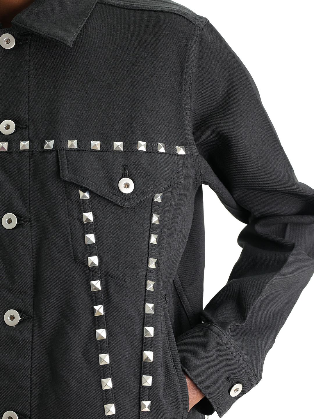 Comme Des Garcons Jacket Studded Trucker Black