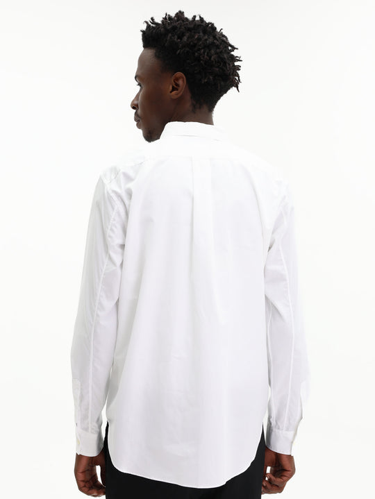 Comme Des Garcons Shirt Studded Button Up White