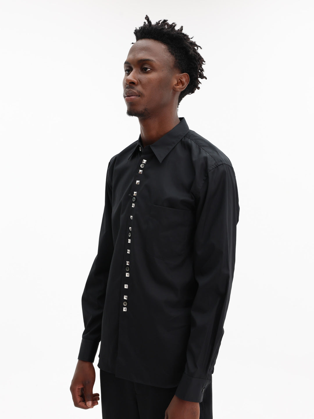 Comme Des Garcons Shirt Studded Button Up Black