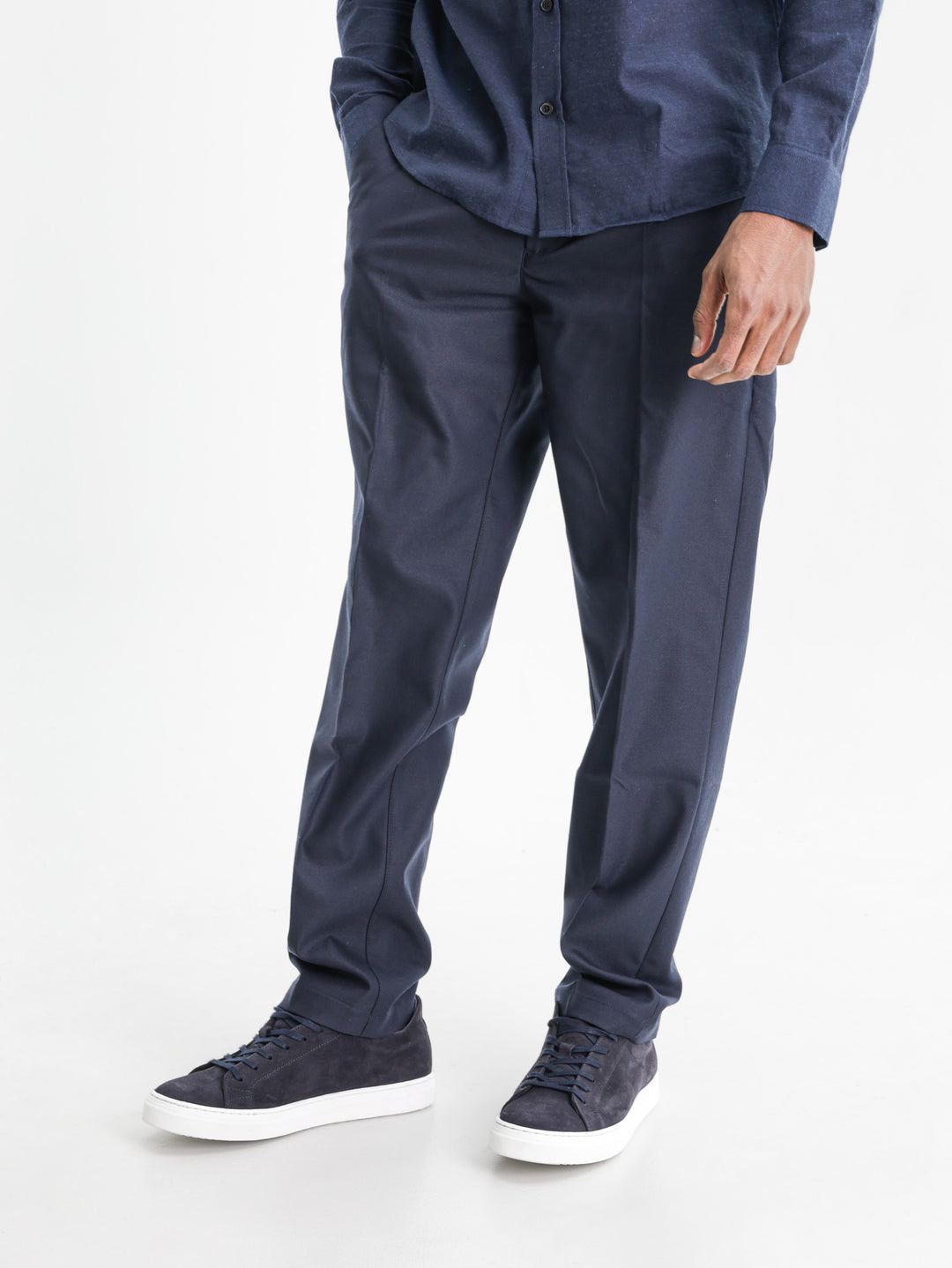 Les Deux Suit Pants Brushed Twill Reg Dark Navy Blue