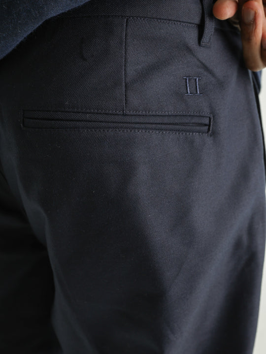 Les Deux Suit Pants Brushed Twill Reg Dark Navy Blue