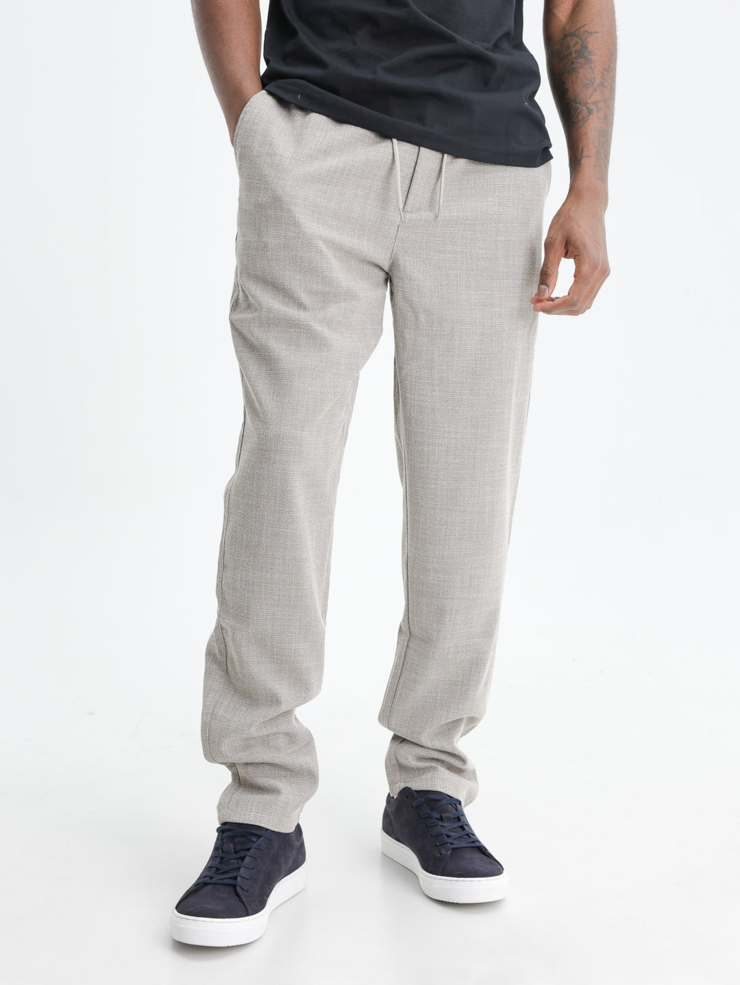 Les Deux Suit Pants Como Dark Sand Melange