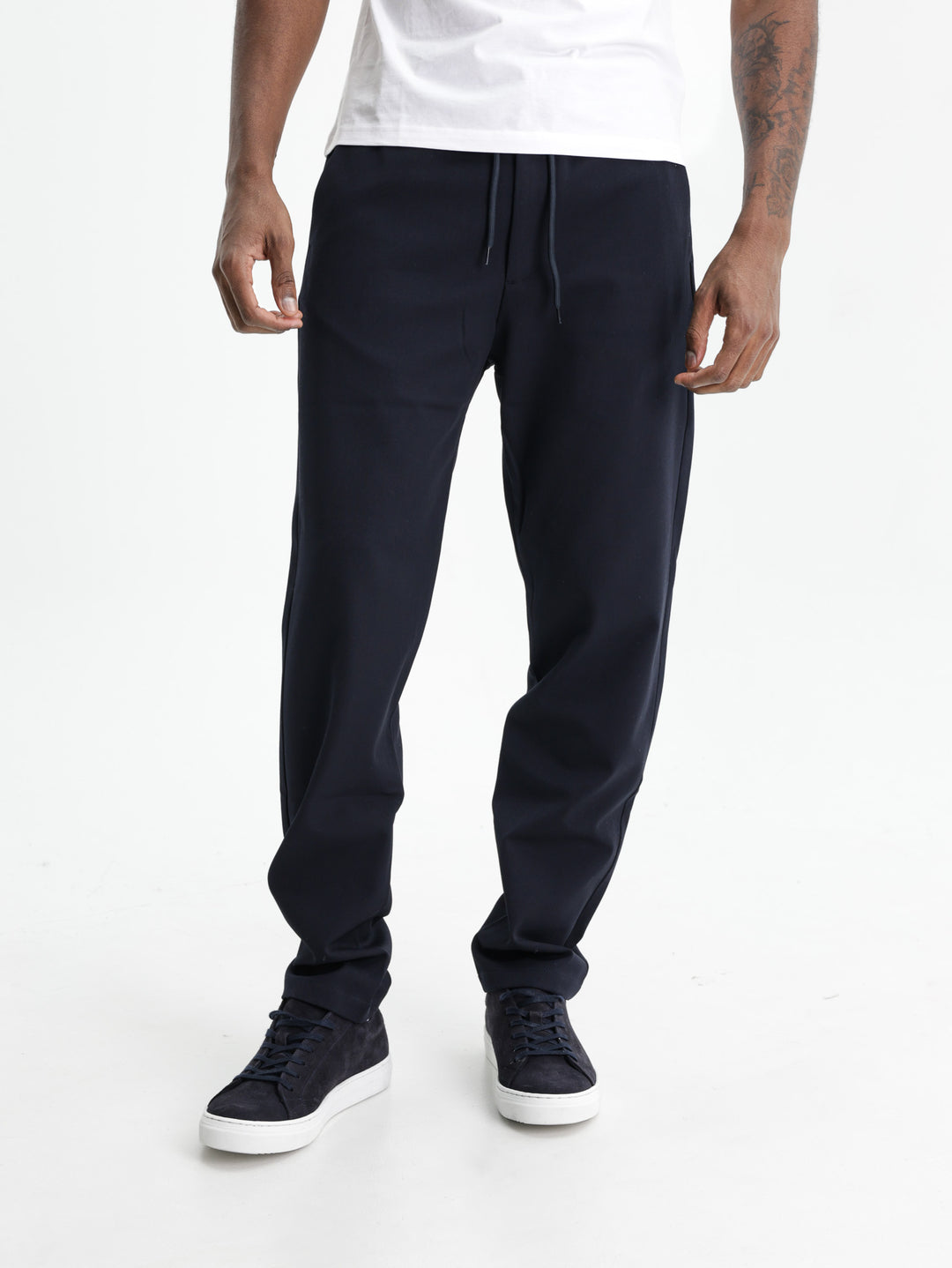 Les Deux Pants Como Tapered Drawstring Navy