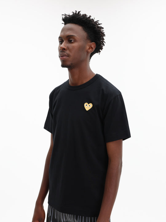 Comme Des Garcons T-Shirt Heart Beige-Black