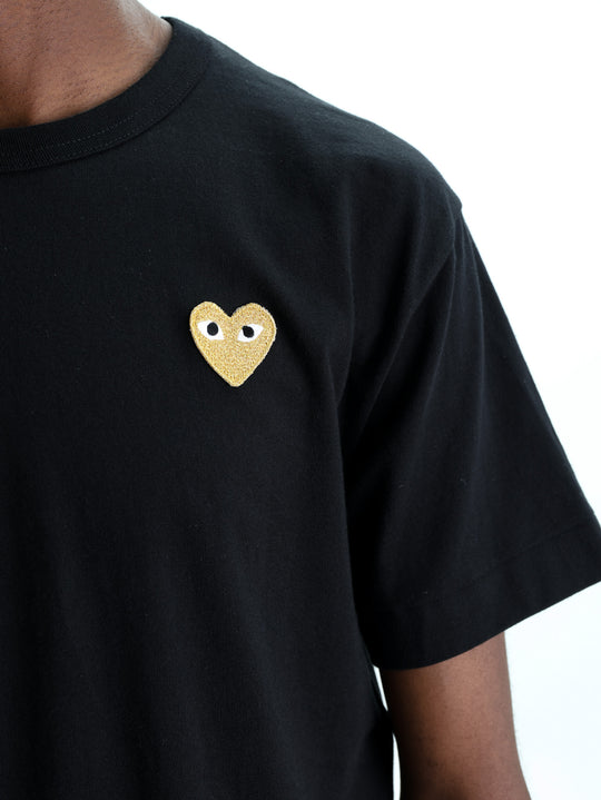 Comme Des Garcons T-Shirt Heart Beige-Black