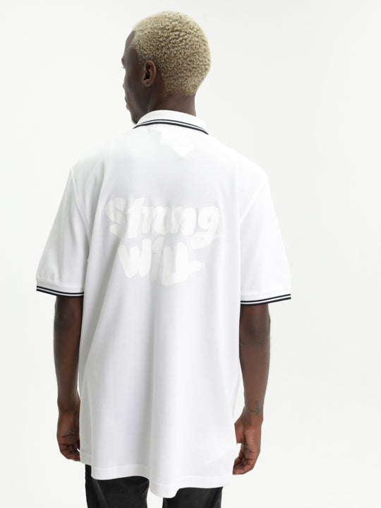 Comme Des Garcons Golfer Embroidered Logo White